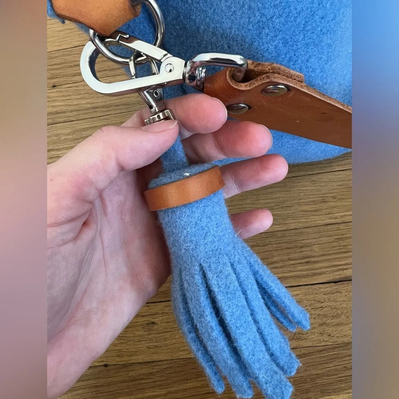 Lefrac Handmade Italian Wool Shoulder Bag Purse - Picture 2 of 9